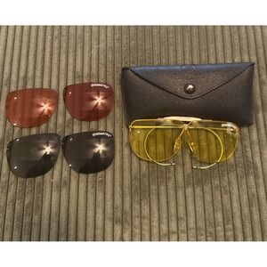 Vintage Simmons Sunglasses 1350 Changable Lens Lenses Case Aviator Shooting